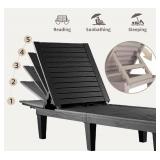 Chaise Outdoor Adjustable Black Lounge Chairs, 2 Total - Brand New *A