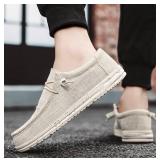 Beige Canvas Slip-On Casual Patriotic Shoes - Men's 7 / Women's 8 - Brand New