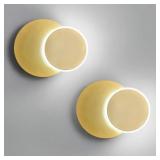 LED Gold Wall Sconces, Set of 2 Acrylic Wall Lights Fixture 6000K White Light for Living Room, Bedroom or Hallway - Brand New