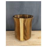 2 Waden Kitchens Utensil Holders - Small & Large Striped Wood - Brand New