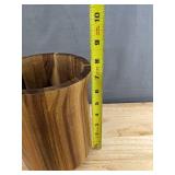 2 Waden Kitchens Utensil Holders - Small & Large Striped Wood - Brand New