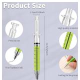 Syringe Medical Theme Black Ink Pen Set, 48-Pack, Neon Colors - Brand New