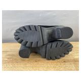 Leopard Print Interior Black Boots, Women