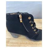 Leopard Print Interior Black Boots, Women
