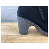 Leopard Print Interior Black Boots, Women