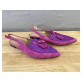 Tassel Slip-On Flats - Pink & Purple - Women