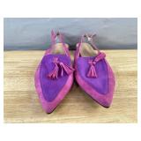 Tassel Slip-On Flats - Pink & Purple - Women