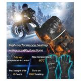 Heated Gloves with 3 Heat Settings, 7.4V Rechargeable Battery - OSFM - Brand New