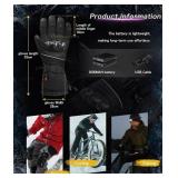 Heated Gloves with 3 Heat Settings, 7.4V Rechargeable Battery - OSFM - Brand New