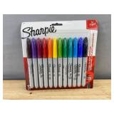 Sharpie 12-Color Fine Point Permanent Markers - Brand New