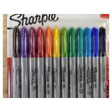 Sharpie 12-Color Fine Point Permanent Markers - Brand New