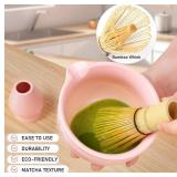 Matcha Set 8-Piece Ceramic Bowl & Bamboo Whisk Kit with Sifter & Tea Towel - Brand New