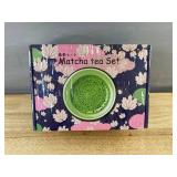 Matcha Set 8-Piece Ceramic Bowl & Bamboo Whisk Kit with Sifter & Tea Towel - Brand New