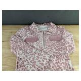 Leopard Print Zip-Up Dress - Women's Size Small - Pink & White - Brand New