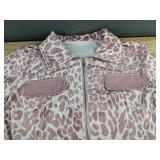 Leopard Print Zip-Up Dress - Women's Size Small - Pink & White - Brand New