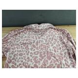 Leopard Print Zip-Up Dress - Women's Size Small - Pink & White - Brand New