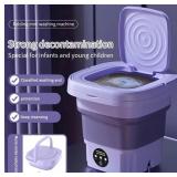 Purple Portable Folding Washing Machine - 8L Capacity - Brand New