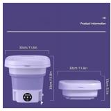 Purple Portable Folding Washing Machine - 8L Capacity - Brand New