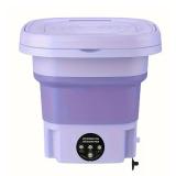 Purple Portable Folding Washing Machine - 8L Capacity - Brand New