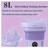 Purple Portable Folding Washing Machine - 8L Capacity - Brand New