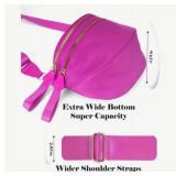 Oversized Bum Bag Rose Red Nylon - Zipper Closures - Brand New