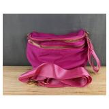 Oversized Bum Bag Rose Red Nylon - Zipper Closures - Brand New