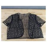 Bridalvenus Pearl Wedding Bolero Shrug - Women's Size S - Black Rhinestone - Brand New