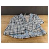Blue Plaid Jacket & Skirt Set - Women's Size M - Brand New