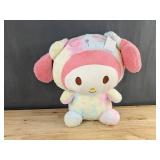 My Melody Rainbow Tie-Dye 15.7' Plush Toy with Blanket - Brand New *A