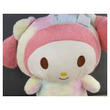 My Melody Rainbow Tie-Dye 15.7' Plush Toy with Blanket - Brand New *A