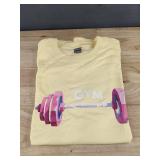 Yellow Gym Print Men's Size Medium T-Shirt - Brand New