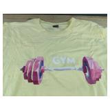 Yellow Gym Print Men's Size Medium T-Shirt - Brand New