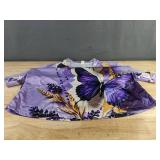 Butterfly Print Women's Pajama Set - Purple - Size XL - Brand New