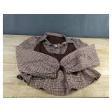 Brown Plaid Top with Vest - Women's Size Large - Brand New