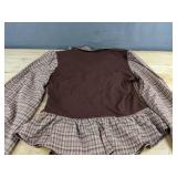 Brown Plaid Top with Vest - Women's Size Large - Brand New
