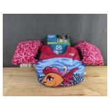 Speedo Splash Jammer Personal Flotation Device (Kids) 33-55 Lbs & Goggles - Brand New *A