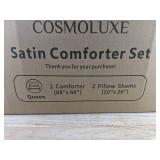 Cosmoluxe Satin Comforter Set Queen Size Pink - Brand New *A