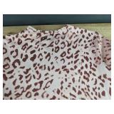 Pink Leopard Print Floor Length Long Sleeve Dress - Belt Included - Women's Size S - Brand New