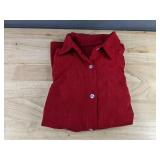 Red Corduroy Button-Up Top Women's Size XL - Brand New