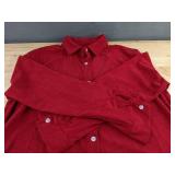 Red Corduroy Button-Up Top Women's Size XL - Brand New