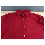 Red Corduroy Button-Up Top Women's Size XL - Brand New