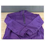Jogging Set with Zip Front Top & Elastic Waist Pants Purple Women's Size XL - Brand New