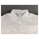 OSHOPLIVE Women's White Button-Up Top - 3/4 Sleeves - Size XL - Brand New