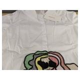 OSHOPLIVE Women's White Button-Up Top - 3/4 Sleeves - Size XL - Brand New
