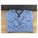 Light Blue U-Neck Sweater Women's Size Medium - Brand New
