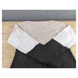 Beige & Black Color-Block Knit Sweater - Women's Size Small - Brand New