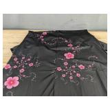 Dress - Women's Size XL Black Floral Print with Pink Flowers - Brand New