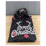 Hoodie - Black Women's Merry Christmas with Reindeer - Size Large - Brand New
