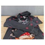 Hoodie - Black Women's Merry Christmas with Reindeer - Size Large - Brand New