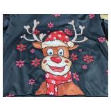 Hoodie - Black Women's Merry Christmas with Reindeer - Size Large - Brand New